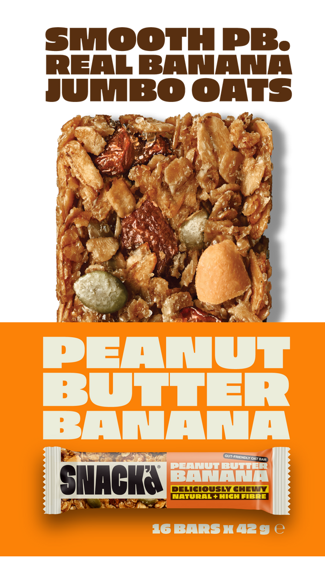 Peanut Butter & Banana Gut-Friendly Oat Bars (16 Pack)
