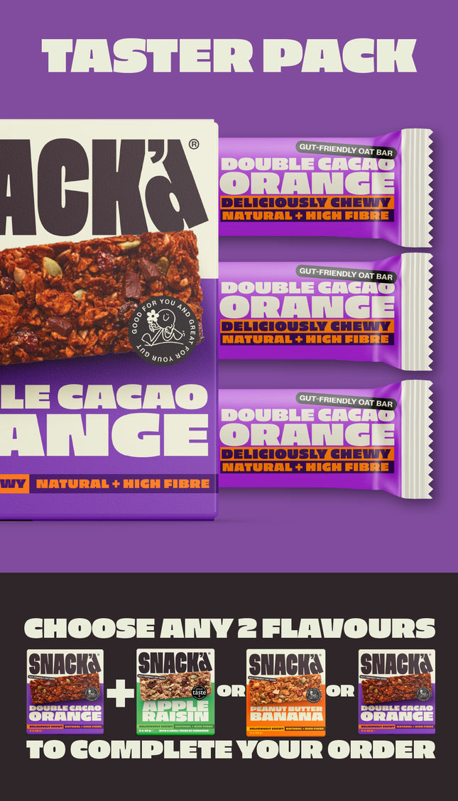 DOUBLE CACAO & ORANGE GUT-FRIENDLY OAT BARS TASTER PACK (3 PACK)