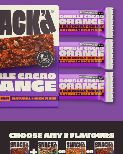 DOUBLE CACAO & ORANGE GUT-FRIENDLY OAT BARS TASTER PACK (3 PACK)