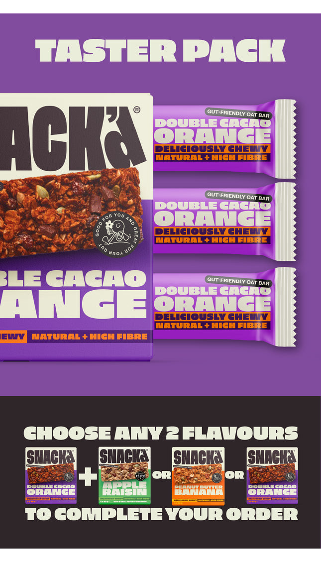 DOUBLE CACAO & ORANGE GUT-FRIENDLY OAT BARS TASTER PACK (3 PACK)