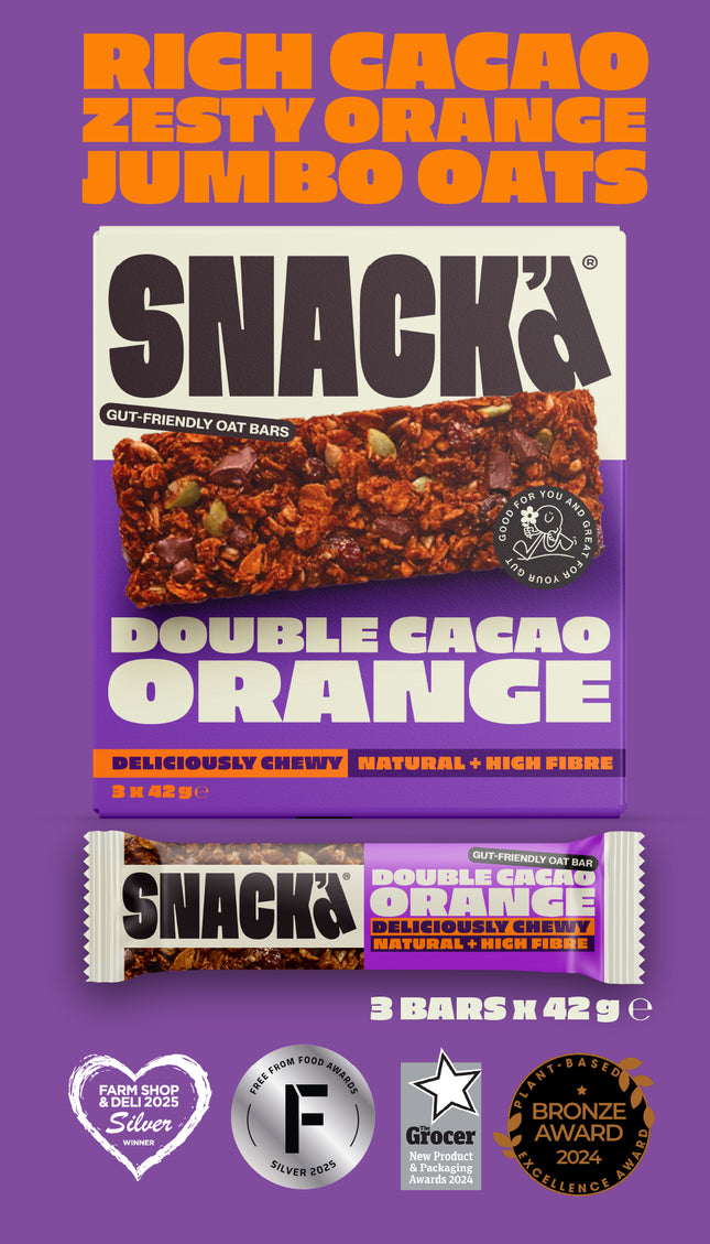 DOUBLE CACAO & ORANGE GUT-FRIENDLY OAT BARS TASTER PACK (3 PACK)