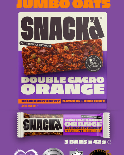 DOUBLE CACAO & ORANGE GUT-FRIENDLY OAT BARS TASTER PACK (3 PACK)