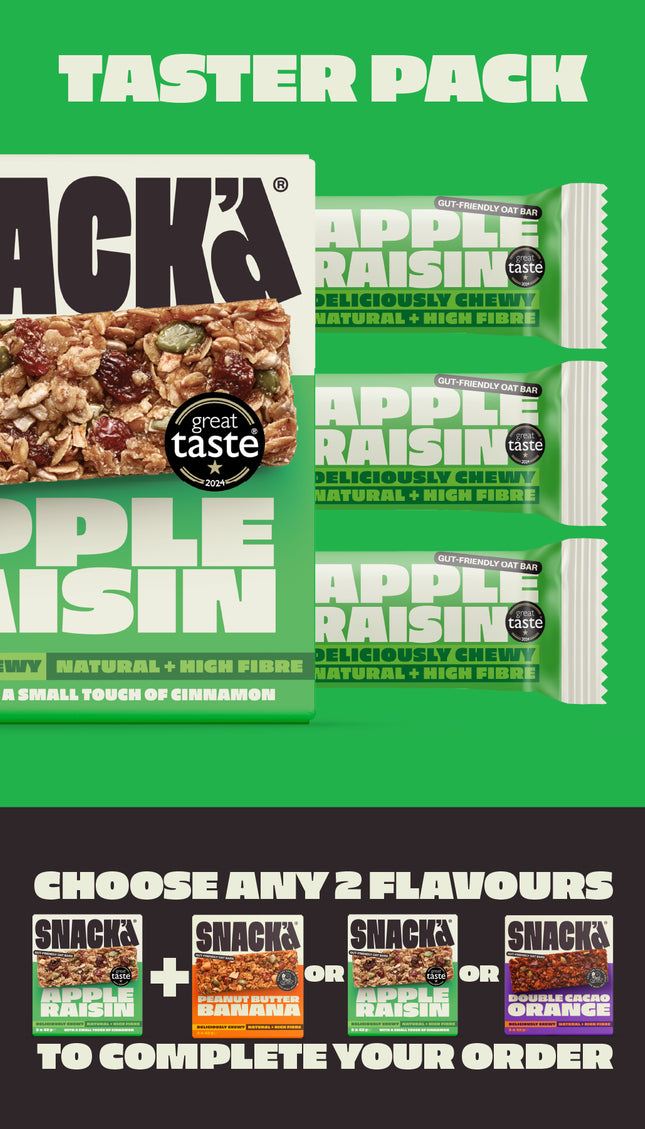 APPLE & RAISIN GUT-FRIENDLY OAT BARS TASTER PACK (3 PACK)