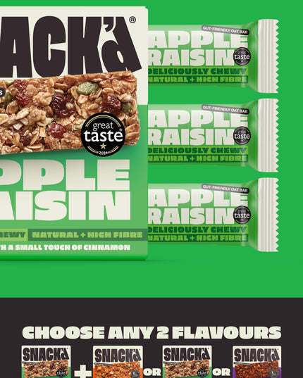 APPLE & RAISIN GUT-FRIENDLY OAT BARS TASTER PACK (3 PACK)