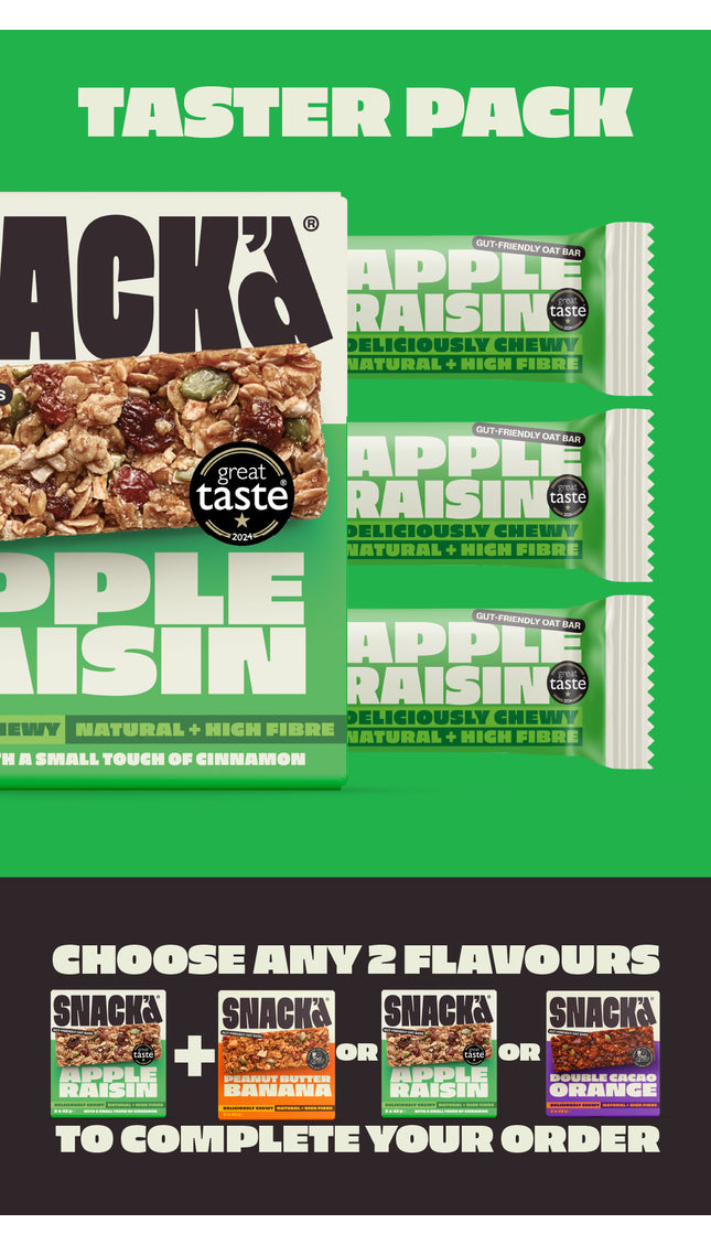 APPLE & RAISIN GUT-FRIENDLY OAT BARS TASTER PACK (3 PACK)